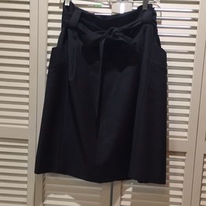 Charcoal wool tie belt skirt